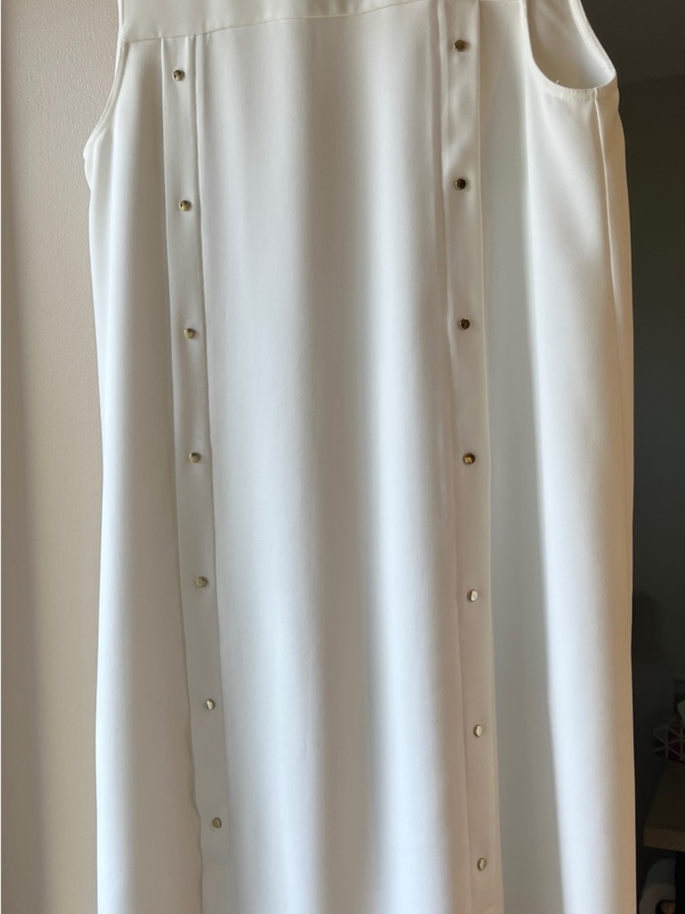 Zara White Sleeveless Top with Minimal Neckline